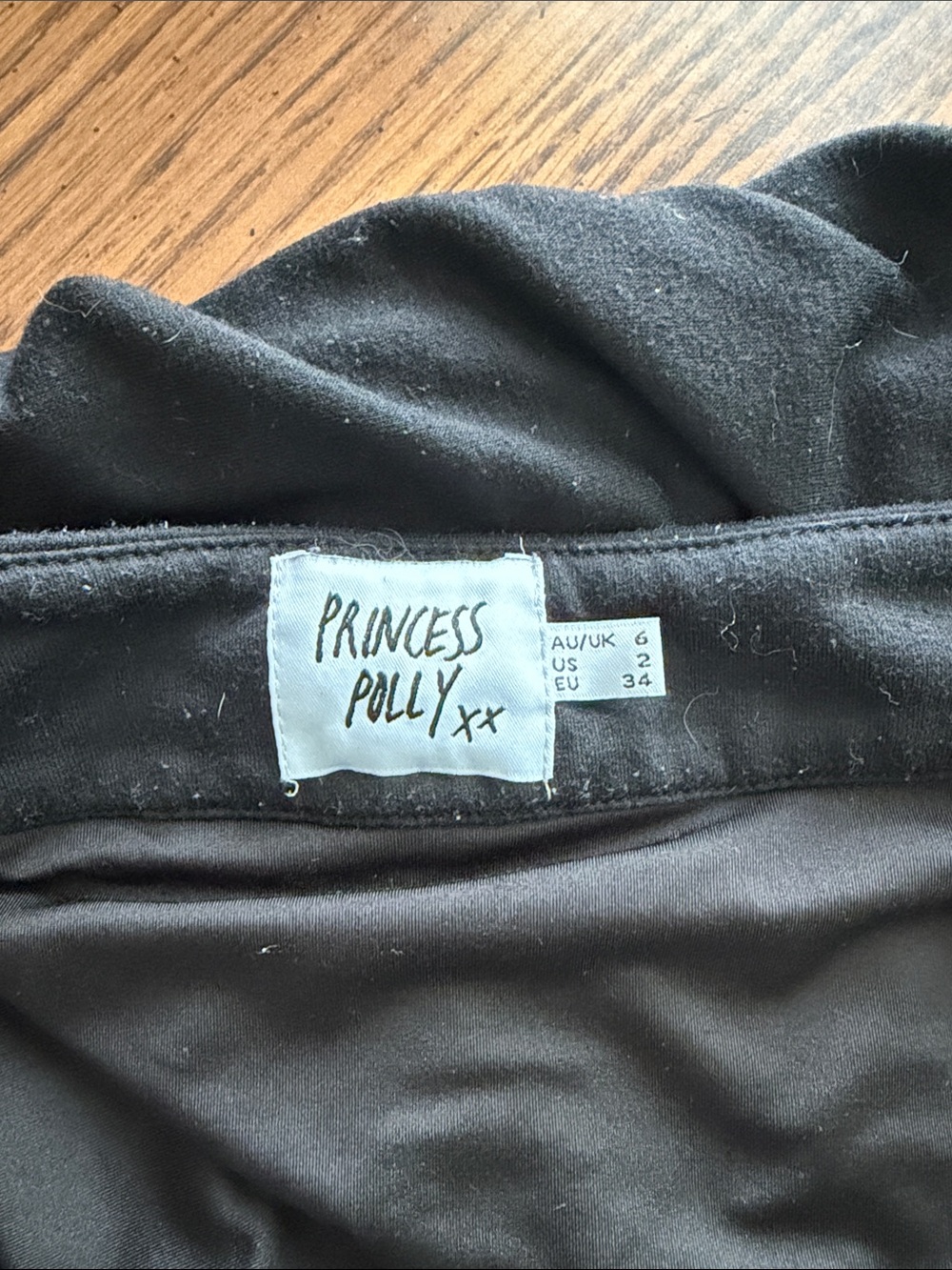 Black Ruched Women's Skirt - Classic Pencil Style - Picture 2 of 3